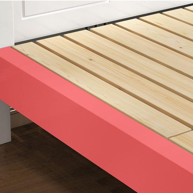 Victorian Style White Standard Bed Pine Wood Bed Frame with Custom Gold Legs