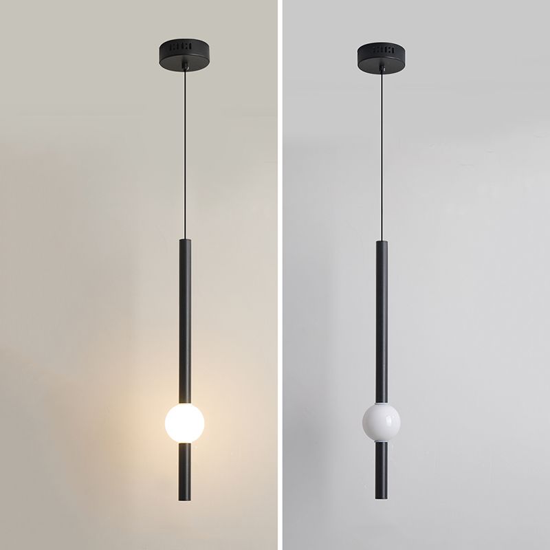 Minimalist LED Hanging Ceiling Light Metal 1-Light Linear Ceiling Pendant Light