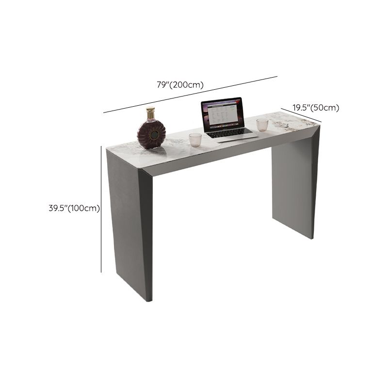 Sintered Stone Bistro Bar Table Modern Double Pedestal Bar Table for Home