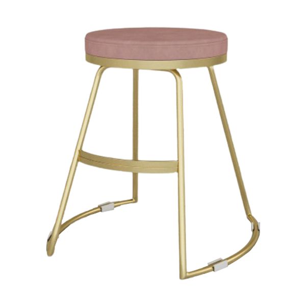 Glam Metal Barstool Fabric Counter Stool with Gold Base in Matte Finish