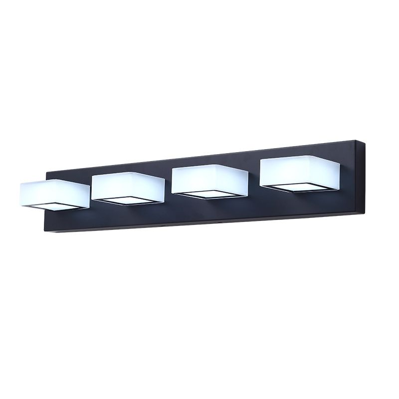 Modern Simple Rectangle Shape Vanity Light with Acrylic Shade for Shower Room