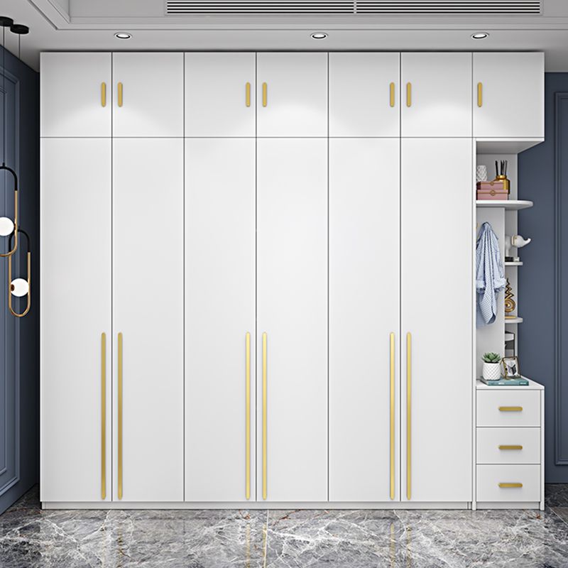 White Colour Wooden Wardrobe Soft Close Door Wardrobe Closet with Garment Rod