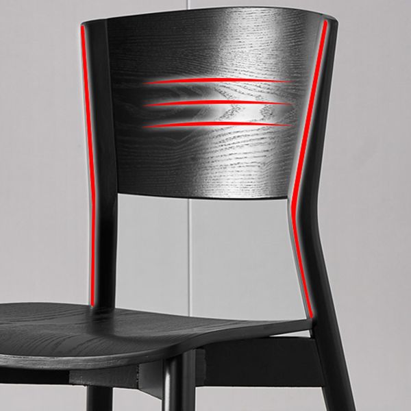 Chaises de salle à manger latérales contemporaines en bois avec chaises sans bras de salle à manger à 4 pieds