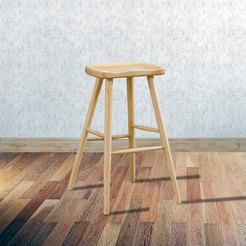 Modern Bar Stool Ash Solid Wood Counter Stool for Dining Room