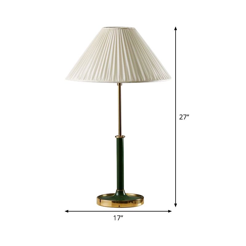 Abat-jour Empire en métal, éclairage de Table moderne, 1 lumière, lampe de nuit en tissu blanc pour salon