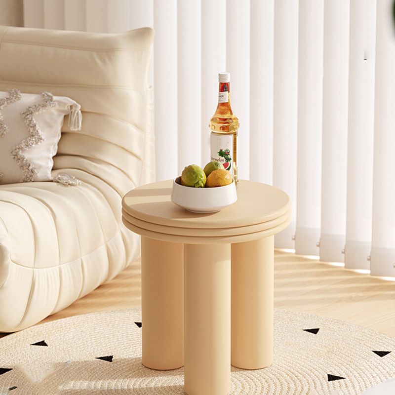 Modern Round Side Table 3 Legs End Table with Round Wood Top