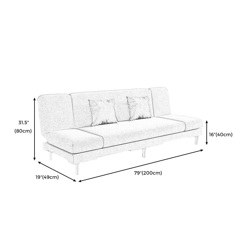 Modern Wood Legs Sofa 2/3 Seater Armless Convertible Sleeper Sofa