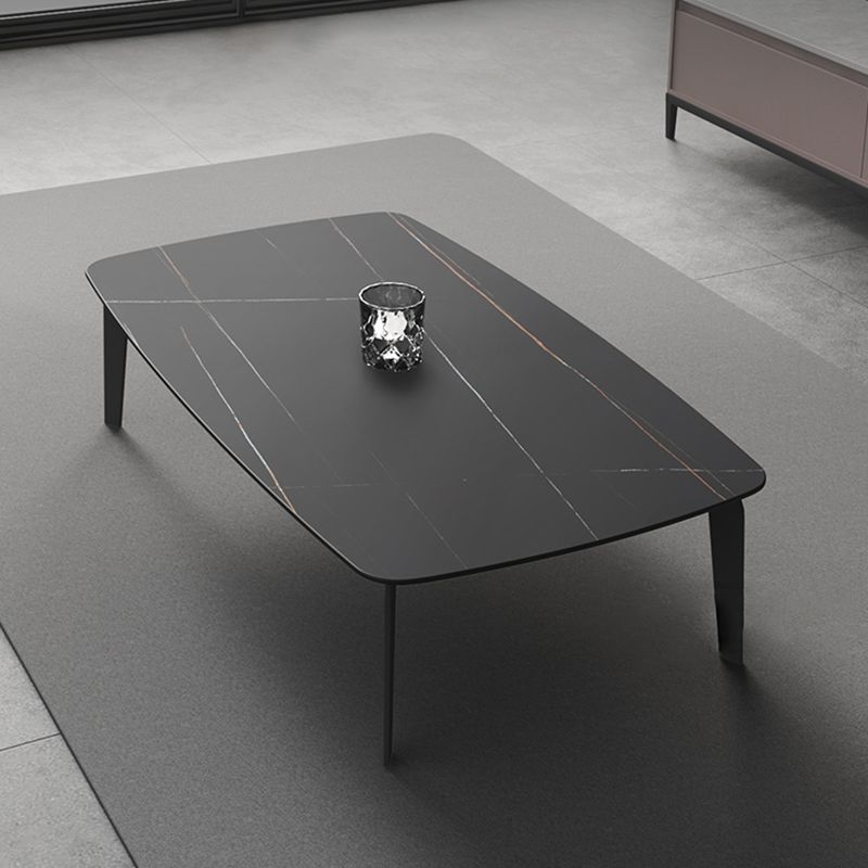Rectangular Slate 4 Legs Coffee Table 16.5" High Stone 1 Single Cocktail Table