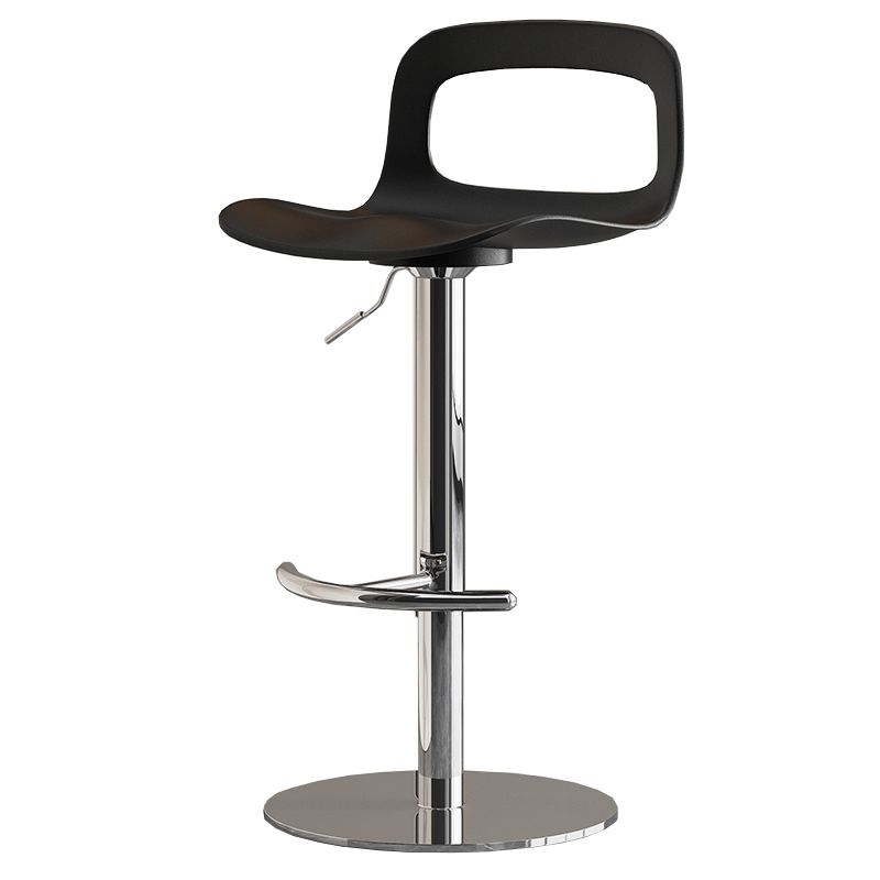Modern Plastic Adjustable Height Swivel Bar Stool with Footrest