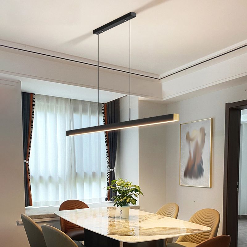 Linear Pendant Chandelier Contemporary Metal 1 Light Island Pendant
