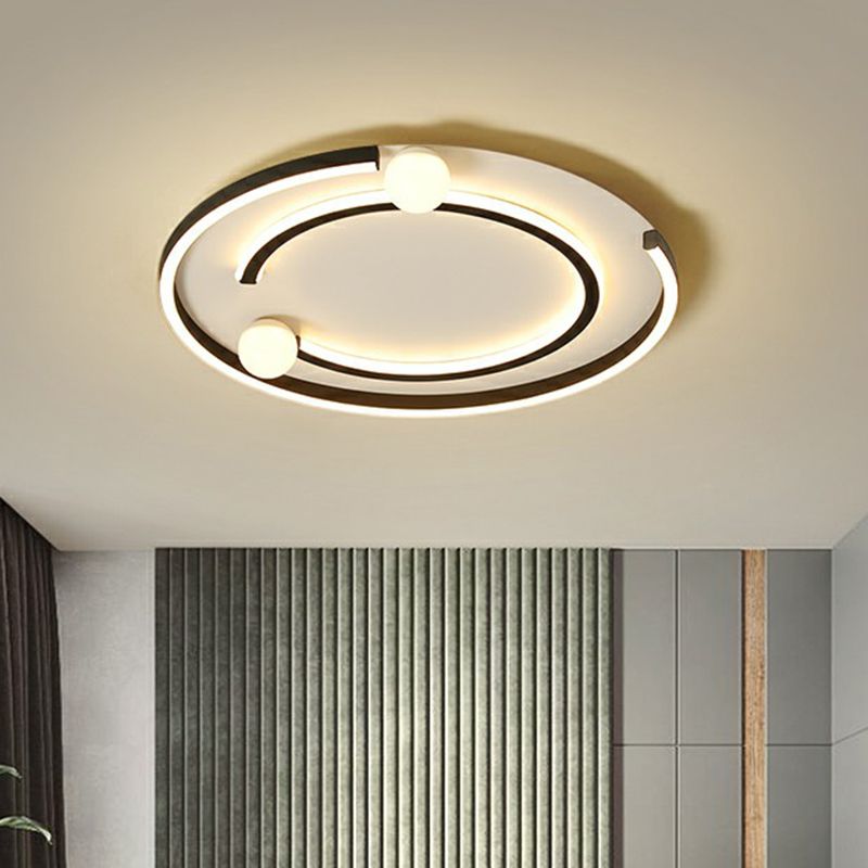 Geometrische slaapkamer LED-inbouwlamp Acryl minimalistische inbouwplafondlamp in zwart