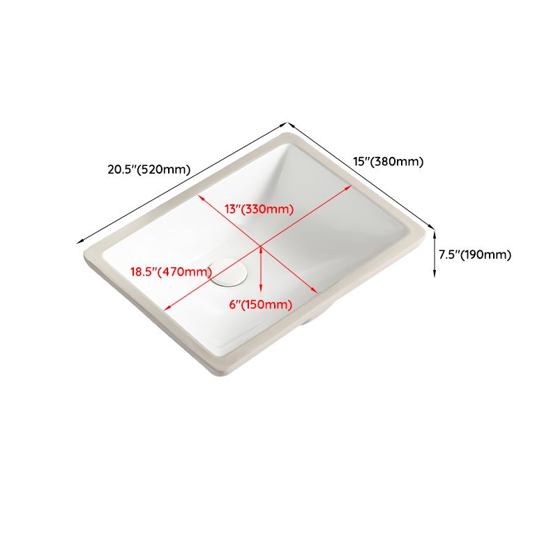 Modern White Undermount Bathroom Sink Porcelain Undermount Bathroom Sink