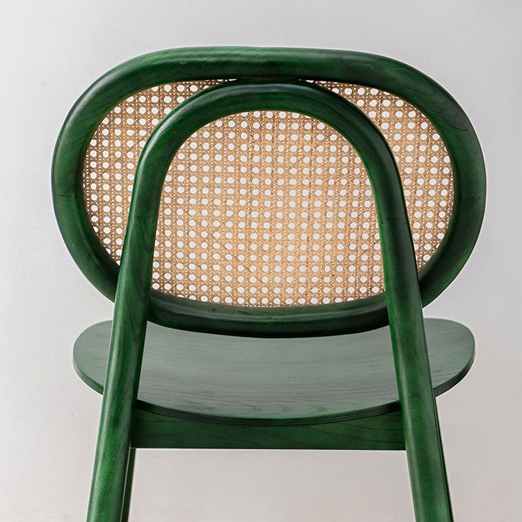 Silla de comedor tradicional sin brazos, silla lateral con respaldo abierto y patas de madera