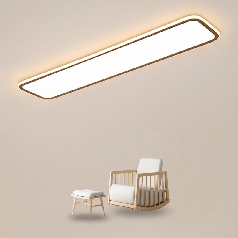 Metal Square Flush Ceiling Light Modern 1 Light Flush Ceiling Light Fixtures in White