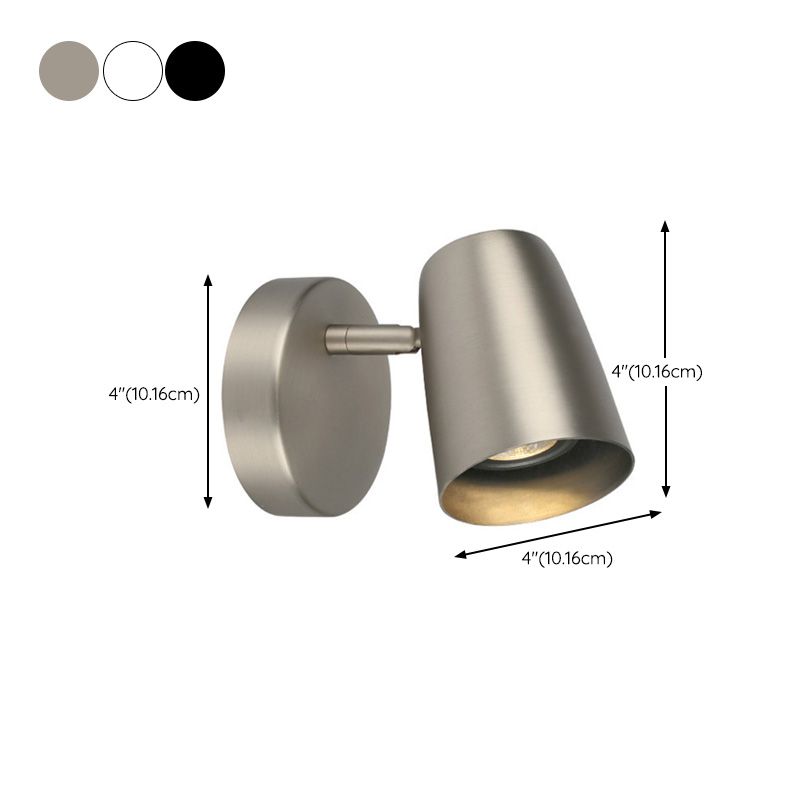 Modernism 2-Light Black/White/Nickel Wall Mounted Sconce Metallic Shaded Wall Light
