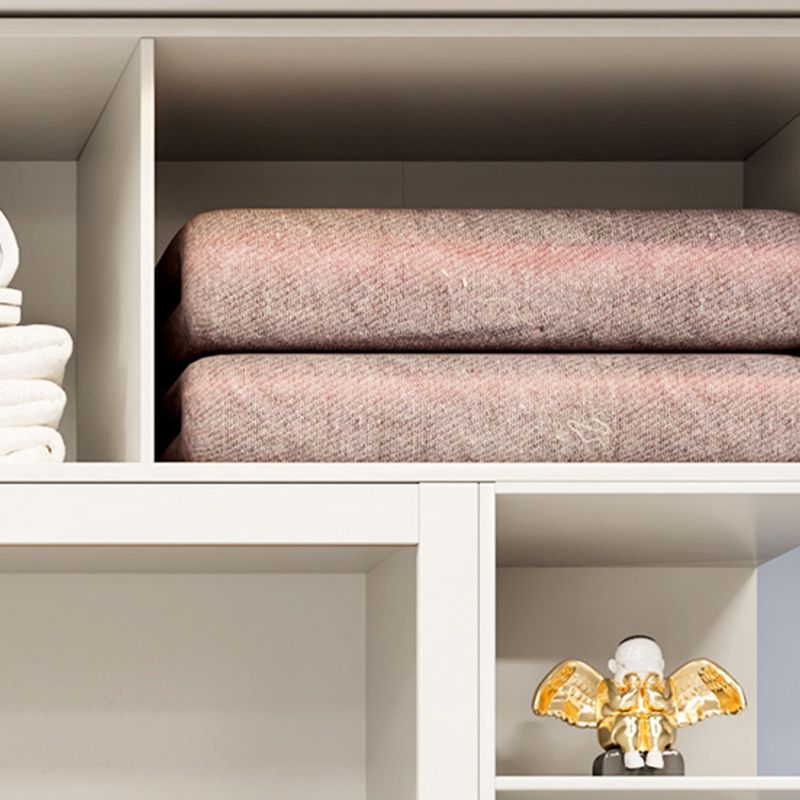 Bedroom Storage Cabinet Coastal Wooden Sliding Doors Wardrobe Armoire