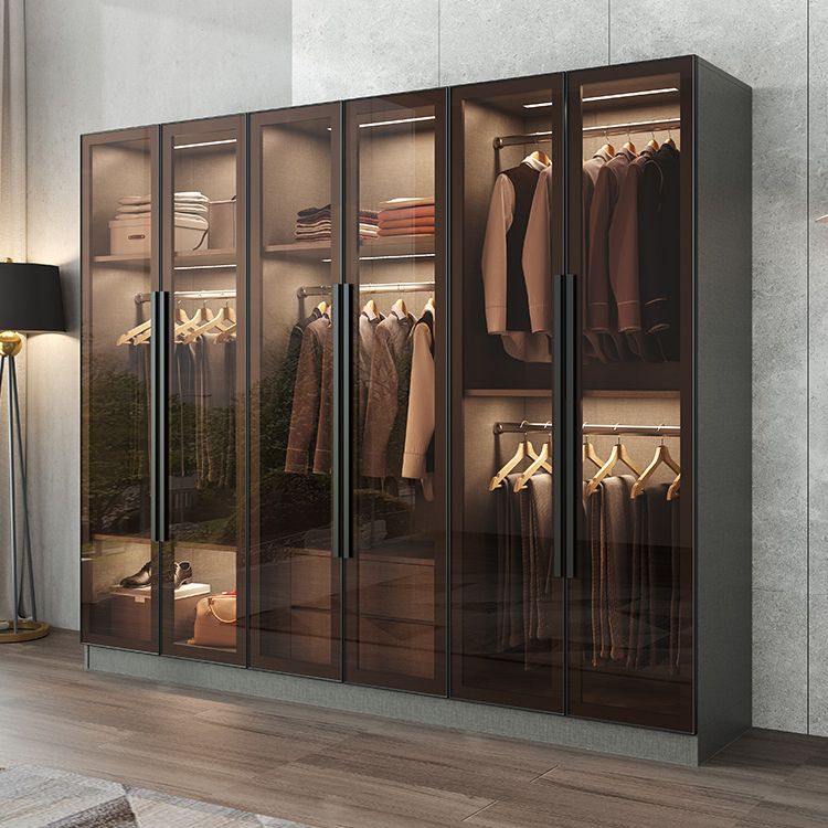 Mirrored Finish Cabinet with Glass Door Contemporary Interior Storage Cabinet