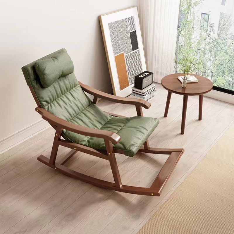Contemporary Rocking Chair Solid Wood Rocker Chair with Padded Seat