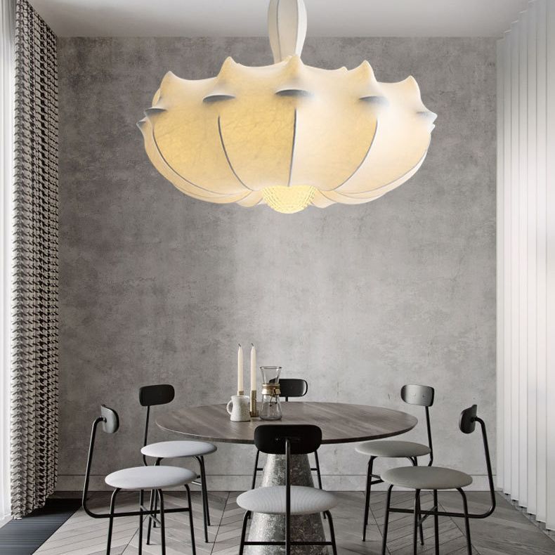 Stretch Silk Fabric Lantern Shade Pendant Light Style moderne MODERNE 3 LIGHTS ÉCLAIRAGE SUSPENSION POUR RABLÈME