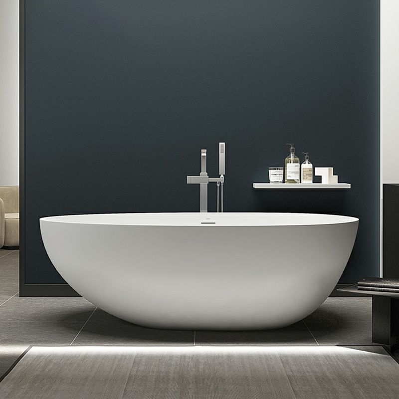 Freestanding Soaking Bath Antique Finish Oval Modern Bathtub (Faucet not Included)