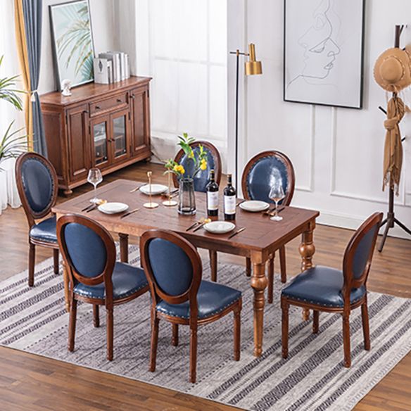 Traditional Solid Wood Dining Room Set with Rectangle Top and 4 Legs Base Dining Furniture