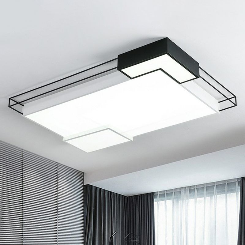 Lampada da soffitto a LED extra sottile per montaggio a incasso in acrilico moderna Lampada da soffitto a LED in bianco e nero