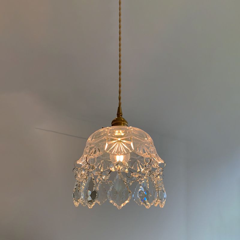 Lampe de suspension contemporaine simple lumière en verre de pendaison de suspension pour chambre à coucher