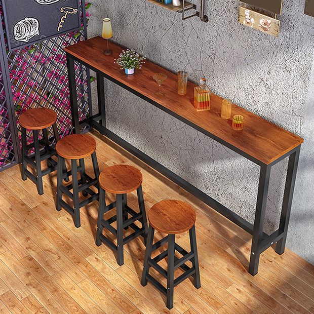 Rectangle Bar Dining Table Modern Bar Table with Trestle Base