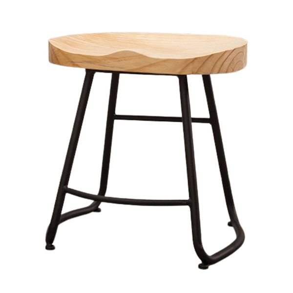 Modern Backless Armless Counter Stool Iron Cafe Bar Stool with Seat and Pedal