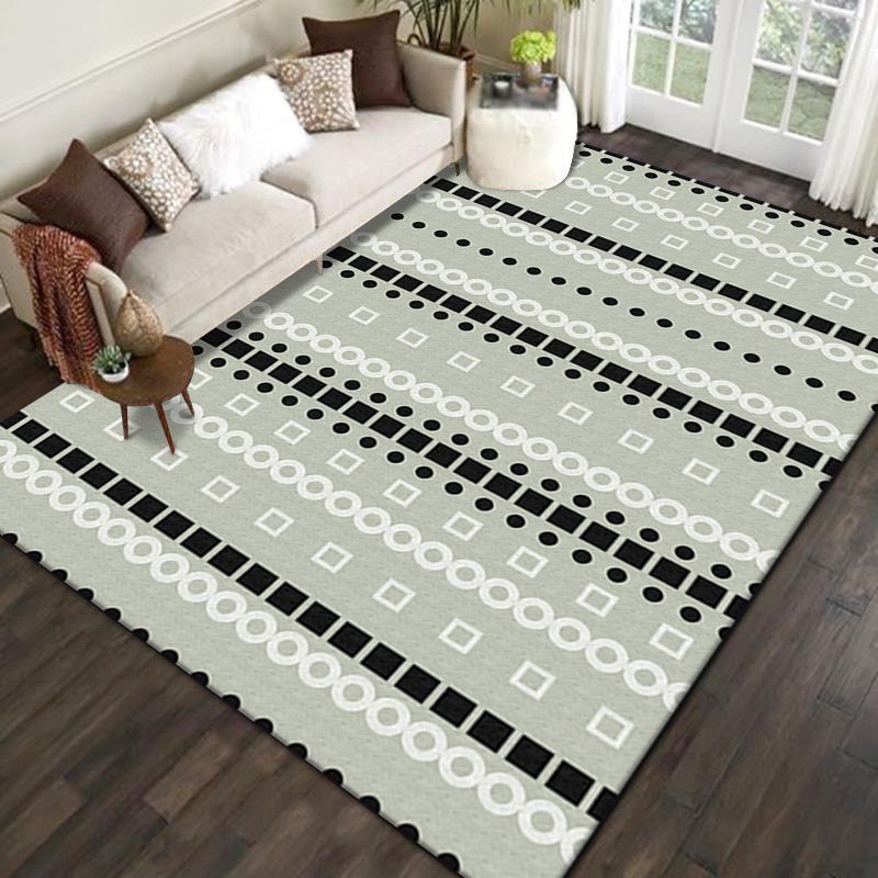 Bohemia Indoor Rug Polyester Graphic Rug Stain Resistant Rug for Living Room