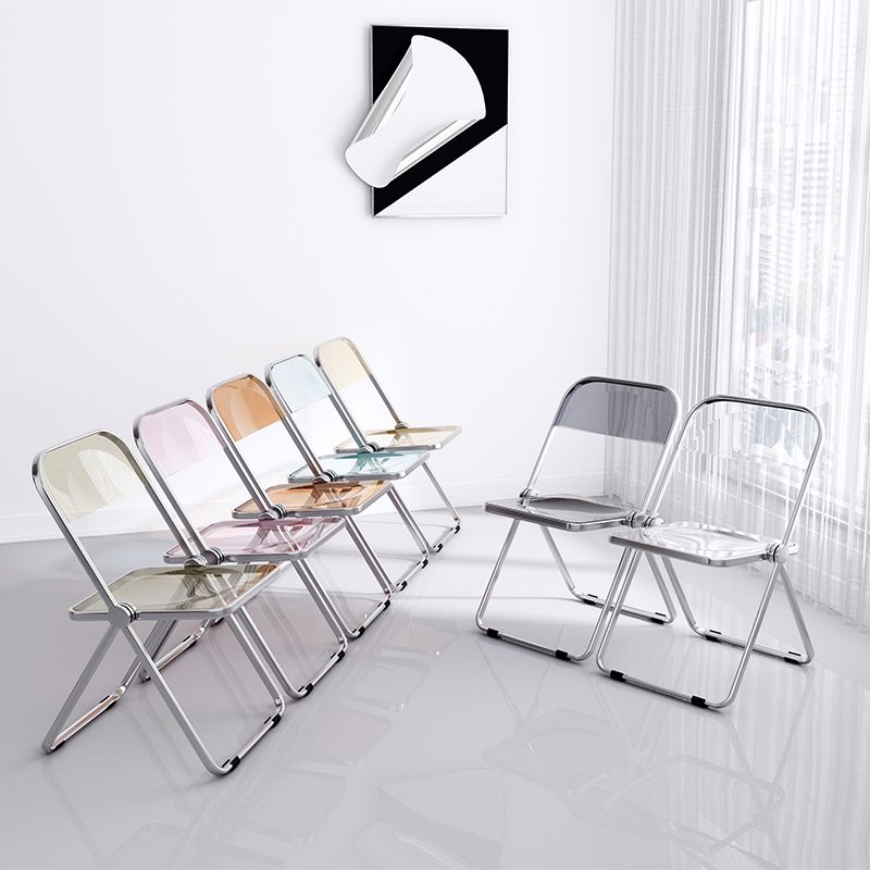 Silla lateral de comedor con respaldo abierto de estilo industrial, silla sin brazos de comedor de plástico para el hogar