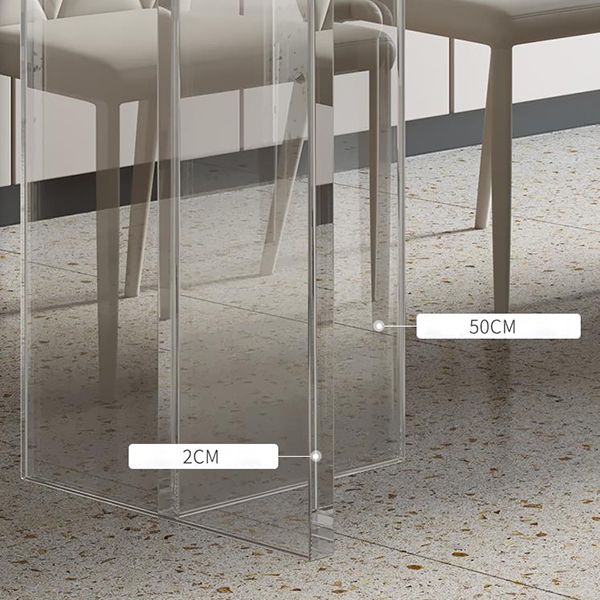 Modern Style Dining Table Sintered Stone Rectangle Table with Acrylic Base