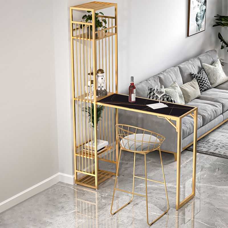 Modern Style Bar Table Set 1/2 Pieces Rectangle Bar Table with Upholstered Stool