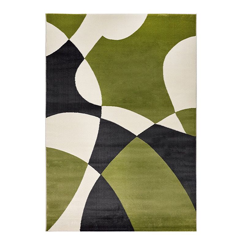 Black Modern Rug Polyester Abstract Color Piece Rug Washable Rug for Living Room