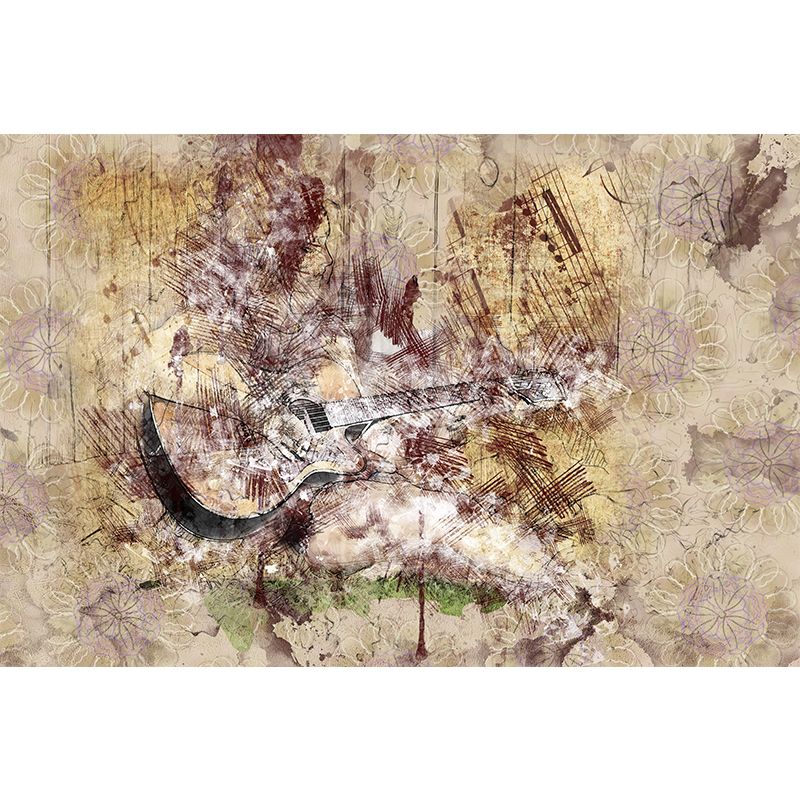 Guitar Hobby Water Resistant Wall Mural Modern Wall Decor, Made to Measure
