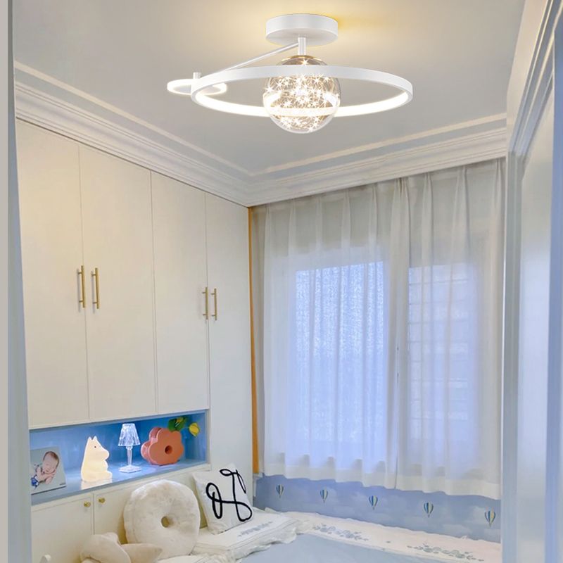 Metal Circular Ceiling Mount Light Fixture Simple Style LED Ceiling Fixture