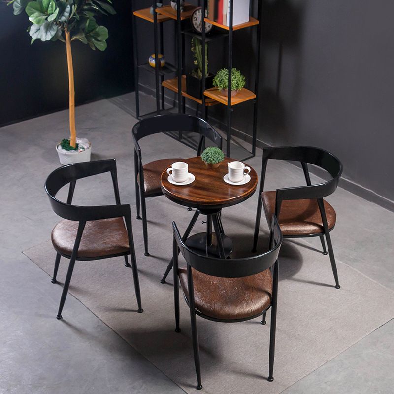 Modern Round Solid Wood Dining Set 1/2/3/4/5 Pieces Dining Set