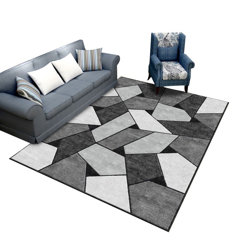 Leisure Geometric Rug Washable Simplicity Rug Stain Resistant Polyester Carpet for Home Decor