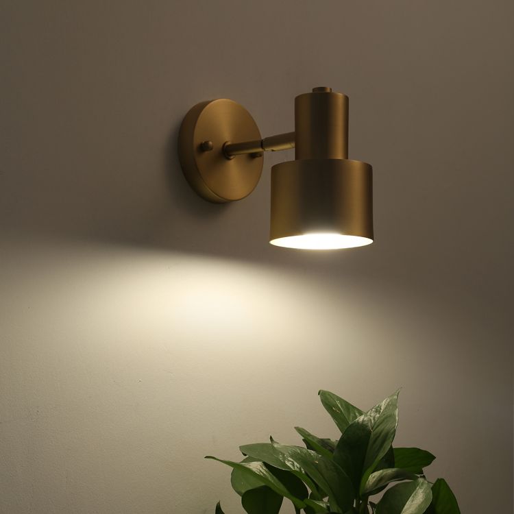 Nordic Luxury Style Cylinderical Wall Mounted Light Fixture Copper 1 Light Sconces