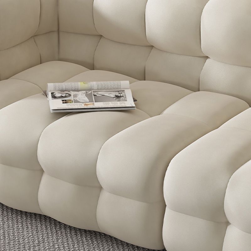 Contemporary 26.77" H Biscuit Back Tuxedo Arm Sofa for Living Room