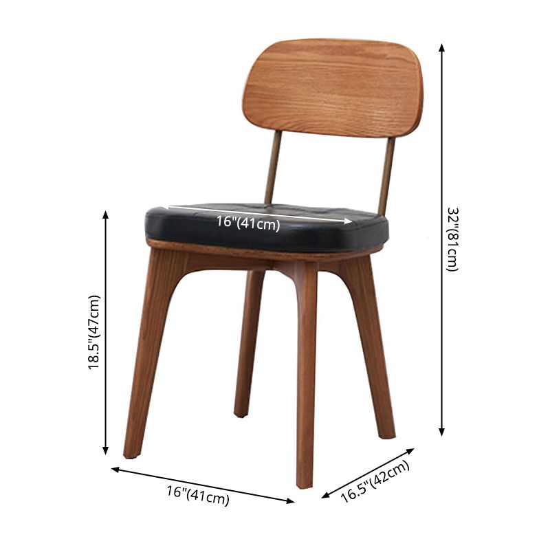 Chaise de salle à manger industrielle, chaise latérale à dossier ouvert avec pieds en bois pour usage domestique