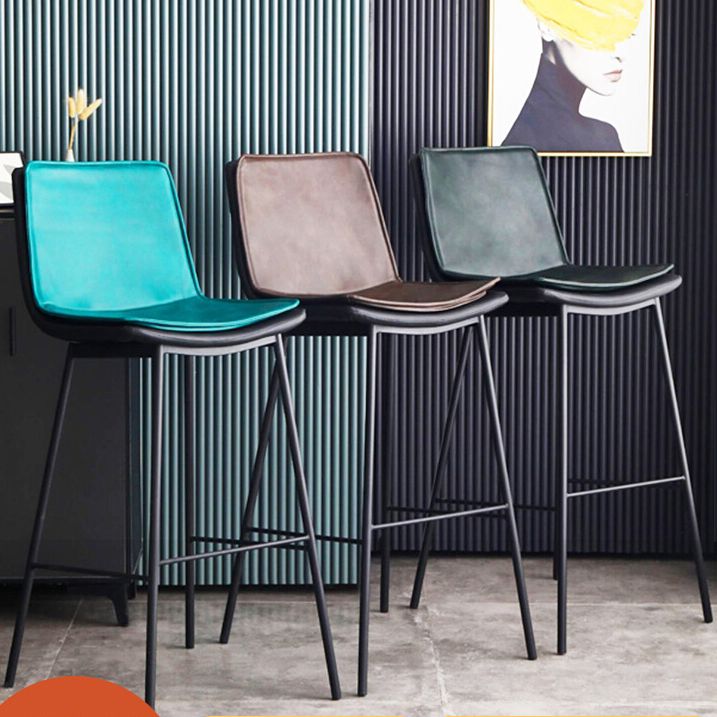 Contemporary Style Bar Stool PU Leather Counter Bar Stool with Metal Legs