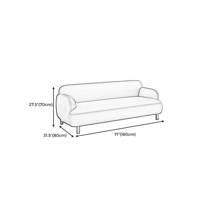 Modern Faux Leather Standard Sofa Recessed Arm Tight Back Sofa