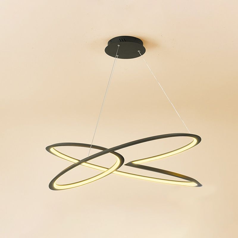 Funzione illuminazione a sospensione in torcetta lampada lampadario moderno a singolo lampadario in metallo in nero