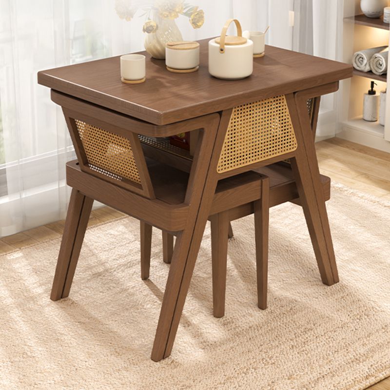 2 Person Patio Dining Table Set Rubber Wood Bistro Table Set