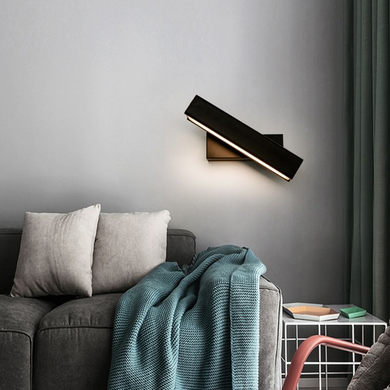 Rotatable Rectangle Wall Light Modern Style Metal 1-Light Wall Mount Light