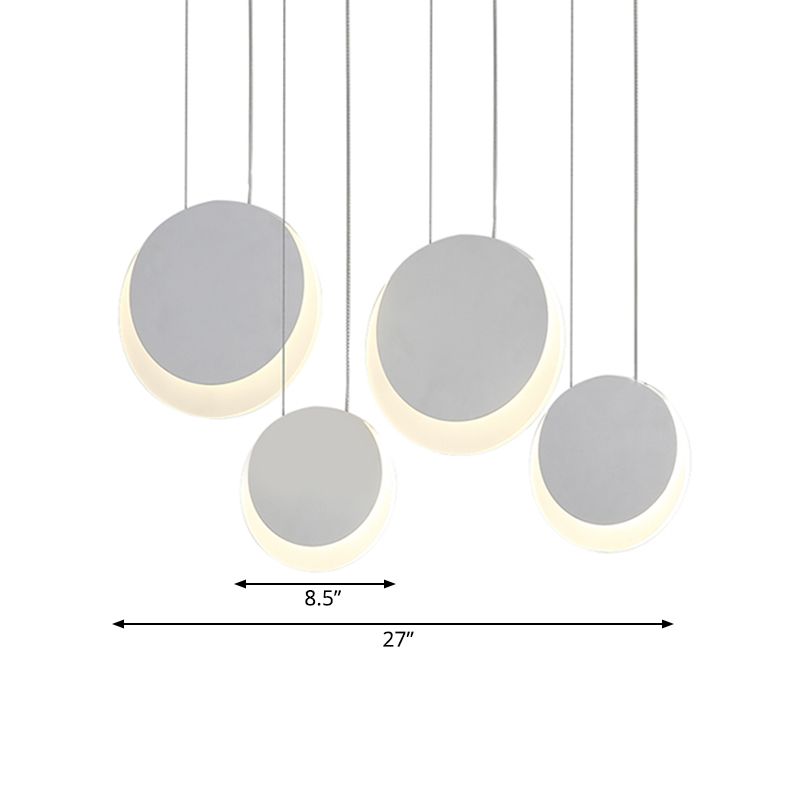 Colgante múltiple en forma de luna metal nórdico 3/4/5 luces blanca clúster luz de colgante en luz cálida/blanca