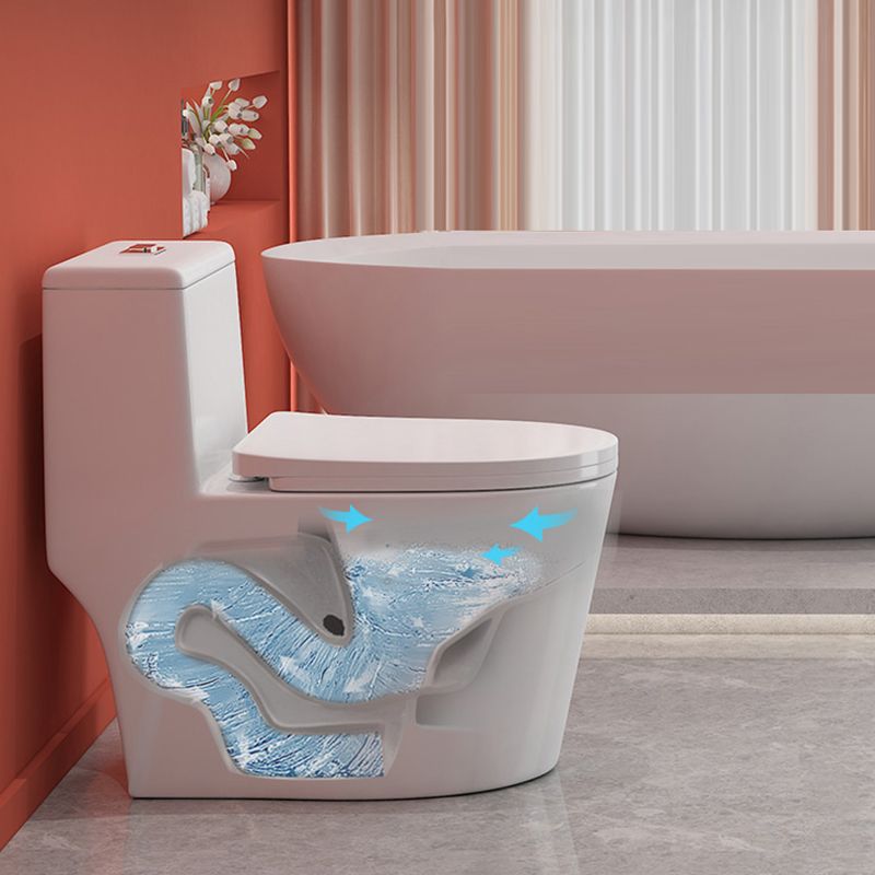 Traditional Floor Mount Toilet White Seat Included Toilet Bowl for Bathroom