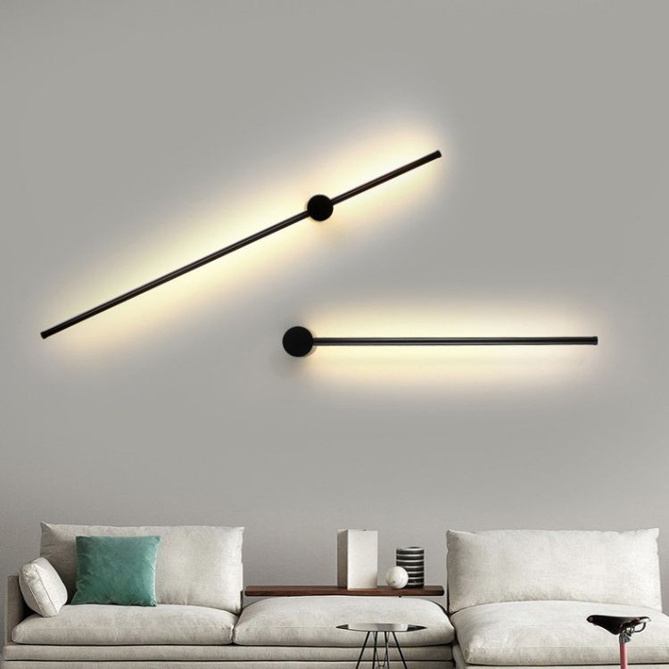 Lámpara de pared lineal LED de silicona en lámpara de pared de aluminio de estilo creativo moderno