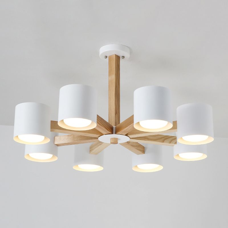 Multi -Licht zylindrisch -Ast Hanging Lights Moderne Makkaronstil Metal Hanging Lighting
